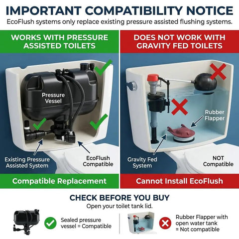 1.6 GPF Pressure Assisted Flush System Complete Kit With Flush Control And Handle Assembly compatibility notice for B8106 B8100