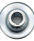Top view of Heavy Duty 3.5 Inch V Belt Pulley With 1 Groove 1 Inch Bore 1/4 X 1/8 Keyseat Includes 2 Screws And Wrench Zinc Plated 1020 Steel Motor Pulley For A B 5L 4L AX BX V Belts