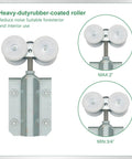 Close-up of heavy-duty rubber-coated roller part of Six Foot Galvanized Box Track Sliding Barn Door Hardware Kit Heavy Duty