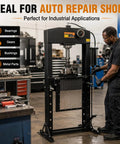 Heavy Duty Air Hydraulic Shop Press With Foot Pedal, 30 tons, used for bearing swaps in auto repair shop.