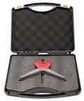 Strong Hand MPCH250 magnetic pipe centering head with red dial and gray arms in protective case