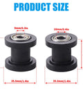8mm and 10mm chain roller pulley tensioner wheel guide for motorcycle mini bike ATV pit dirt bike parts, black rubber and metal