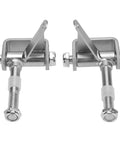 Go Kart Steering Spindle Bracket Set With Five Eighths Inch Axle, 3.75 Inch Long, Beefed Up Spindle Kit, front view of two brackets