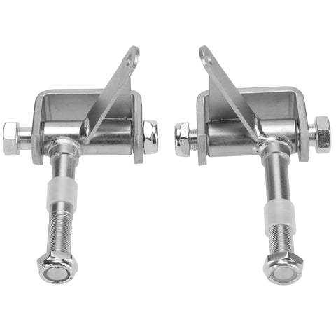 Go Kart Steering Spindle Bracket Set With Five Eighths Inch Axle, 3.75 Inch Long, Beefed Up Spindle Kit, front view of two brackets