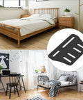Rock Solid Bed Frame Brackets 2 Pcs Heavy Steel Headboard Footboard Connectors For Wood Furniture Quick Hookup Matte Black Hardware shown with wooden bed.