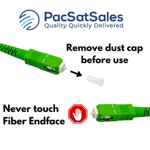 3Ft Sc Apc To Sc Apc Single Mode Fiber Optic Internet Cable For ATT Fiber And Verizon Fios Modem Replacement with dust cap