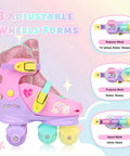 3 In 1 Convertible Kids Roller Skates With Light Up Wheels Hard Shell Boots Quad Inline And Tri Modes For Beginners