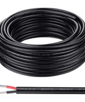 Coiled 14 Gauge 2 Conductor Electrical Wire 14AWG Oxygen Free Copper Cable With Tough PVC Jacket For Low Voltage Landscape Lighting Stranded 50 Feet UL Listed Outdoor Ready