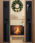 Matte Black Double Door Handleset With Adjustable Hole Position For Us Doors Fits Eight One Third To Nine Five Eighth Inch Bore