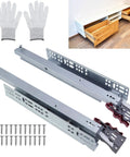 16 Inch Undermount Drawer Slides Full Extension With Hidden Bottom Bearing Soft Close For Kitchen Cabinets Heavy Duty Bottom Mount And Side Mount Drawer Runners 1 Pair Includes Hardware And Gloves, slides with screws and gloves