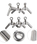 Stainless Steel Flange Butterfly Wing Bolts Kit M6x20mm With Locking Hole For Secure Furniture And Machinery Connections Corrosion Resistant