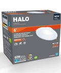 Six Inch Canless LED Recessed Ceiling Light Featuring Sleek Baffle Trim And Five Color Options packaging design, showcases selectability and installation info.