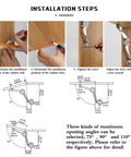 Installation steps for Heavy Duty Soft Close Lid Support Hinges Four Pack For Lift Up Cabinet Doors And Toy Box Lids