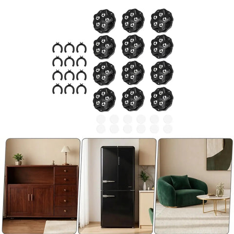 Badass Heavy Duty Furniture Caster Wheels Peel And Stick Easy Glide Self Adhesive Roller Moves Smooth On Hardwood Floor With Zero Dings Awesome Mobility Kit For Sofas And Beds, multiple casters and accessories layout.