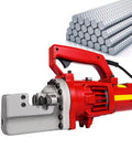 MXJCKSOQ 1250W Electric Rebar Cutter For Steel Bars Up To 20 Mm Thick Quick 3 Second Cut handheld tool with red handle and silver cutting head.