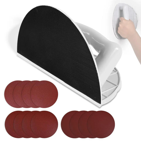 Ergonomic Drywall Corner Sander Kit With 12 Reusable 9 Inch Hook And Loop Discs For Walls And Edges No Fuss Grip Handy DIY Pro Grit 120 180 240 Clean Polish Built To Last For Smooth Finishes