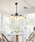 Heavy Duty Matte Black M14 Threaded Extension Rods With 7.9 And 11.8 Inch Light Fixture Downrods For Chandeliers in modern kitchen.