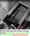 Chevy Equinox Center Console Organizer Tray 2025 2026 Fits LT RS ACTIV Armrest Storage Box Interior Pallet Insert Not for EV
