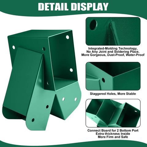 Heavy Duty A Frame Swing Set Bracket Kit With 2 Brackets 6 Swing Hangers Mounting Parts For 4x4 Posts And 4x6 Beams Green Steel Swing Set Hardware For Outdoor Backyard Playground