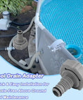 Durable 1.25 Inch Pool Hose Drain Adapter For Above Ground Pools Replacement 2 Pack Leak Proof Connector Fitting P6H1419 Installed