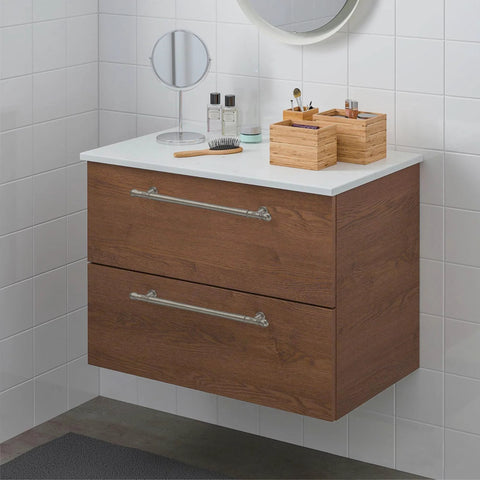 Bathroom vanity with 10 Pack Weathered Nickel Cabinet Pulls 7.5 Inch Overall Length With 192 Millimeter Center To Center Hole For Cabinets Drawers Closets And Furniture AL3089