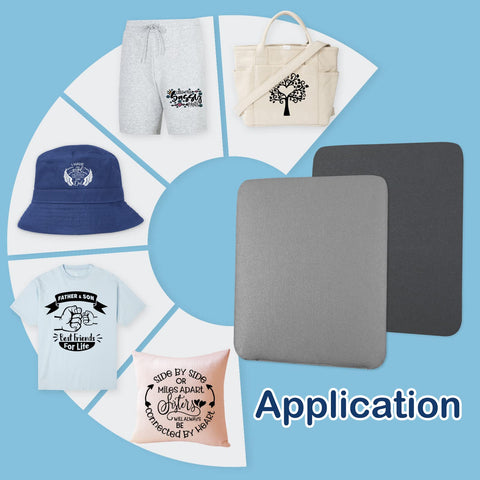 HTVRONT heat press mats, 15x15 inches, double-sided gray pads, 2-pack for heat transfer projects