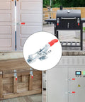 Solid Heavy Duty Toggle Latch Clamps 40323 6 Pack For Garage Shop used on storage box and grill for secure fastening.