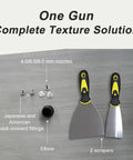 Top Shelf Texture Paint Sprayer With One Point Five Gallon Hopper And Three Quick Swap Nozzles For Knockdown Popcorn Orange Peel Wall Ceiling Patch Work Includes Hardcore Elbow Hose, including 4 nozzles and 2 scrapers.