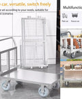 Heavy Duty Fold Flat Platform Cart With Reinforced Cage, flatbed design, measures 39.3 x 23.6 x 33.8 inches for easy hauling.