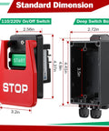 Kickass On Off Switch For Table Saw And Woodworking Gear Dual Voltage 120V 230V Single Phase Circuit Breaker Panel dimensions and design.