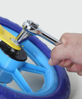 Using ratchet on bike wheel from 149-Piece Home And Auto Tool Kit With Hammer, Ratchets, Sockets, Pliers, Hex Keys And Durable Case