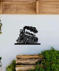 Industrial Style Steam Locomotive Metal Wall Art Black Iron Train Design Durable Modern Sculpture For Living Room Office Or Bar Captivating Focal Point Decor 20 Inch Size
