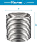 Front view of stainless steel immersion wort chiller coil for beer brewing.