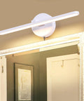 Sleek Plug In Vanity Light Bar For Bathroom Over Mirror, 15.75 Inches, 12W LED 3000K Warm White Glow, White Wall Lamp, mounted above mirror