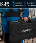 Pro Grade Rivet Nut Tool Kit, 16 Inch Riveter With 15 Mandrels, 182 Rivet Nuts And Rugged Carrying Case, held by person
