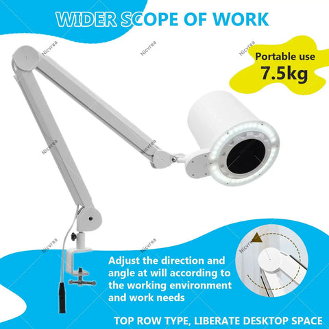 80W Pro Grade Nail Dust Collector With Adjustable Suction And Built In Lighting, Low Noise Vacuum, Arm Mount, 10 Adjustable Speeds