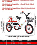 Outdoor Trike For Kids Aged 3 To 10 With Chain Drive Pedals Folding Three Wheel Bike 18 Inch Spoke Pneumatic Wheels Size Chart