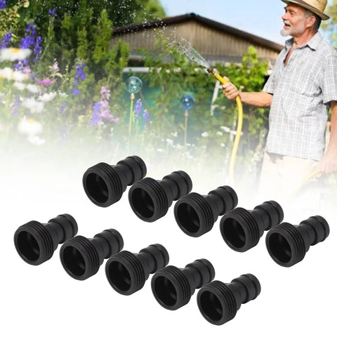 Garden Hose Quick Connect Fittings Pack Of 10 G3/4 Male Thread Plastic Hose Connectors with man watering garden