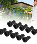 10 Pcs Plastic Garden Hose Quick Connect Fittings Set Easy to Install, No Fuss, Leak Proof, shown in garden environment