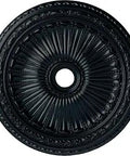 Viceroy Ceiling Medallion Night Shade 35 And One Eighth Inch Exterior Diameter Lightweight Dope Decorative Canopy For Light Fixtures 4 And Seven Eighths Inch Interior Size Hand Painted Deep Relief With Sharp Lines Easy Install, black intricate design