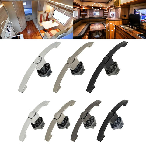 Rugged Cabinet Push Handles And Drawer Latches Kit For Furniture Wardrobe Pulls Closet Door Locks Hardware No Fuss Easy Install Button Knobs Assorted Tool Set For Home And RV Organization displayed in assorted colors