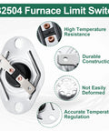 RV Furnace Limit Switch 160 Degree Replacement Part For SF 20 25 30 35 Furnaces And SF 25F 30F 35F Campers Hi Limit Safety Cutoff Switch Durable High Quality Heating Sensor For Reliable Heat Management. 232504 model with installation details.