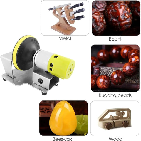 This Mini Bench Sander Is A Total Game Changer! Featuring Seven Adjustable Speed Levels For Perfect Control, Plus A Powerful 100W Copper Motor Hitting 6000 RPM. It's The Ultimate Tool For Precision Metal Grinding, Polishing, And Detailed Artistic Sanding.