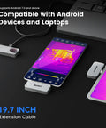 Android Smartphone Thermal Camera Plug And Play USB-C with 512x384 Thermal Sensor connected to a smartphone displaying infrared images.