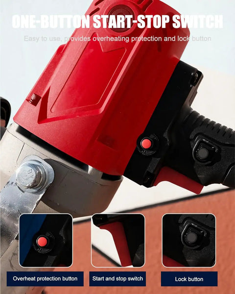 Close-up of Electric Screw Conveyor For Grains Cement And Sand A Beast Of A Heavy Duty 1500W Portable Powder Transfer Gear's control switch