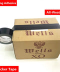 Five Pack Black Heavy Duty Duct Tape 2 Inches By 30 Yards Waterproof Tear By Hand All Weather Residue Free wrapped on box