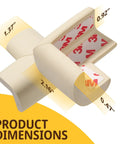 Four Pack Top Tier Baby Proofing Corner Guards With Soft Nbr Rubber Foam And No Sweat Self Stick Backing For Heavy Duty Furniture Edge Safety In Cool Off White dimensions image showing sizes of 0.47, 1.37, 2.16 and 0.92 inches