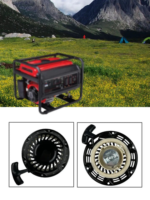 Aftermarket 212cc Pull Start Recoil Starter Replacement For Predator 212 and Coleman CT200U, close-up of recoil starter mechanism