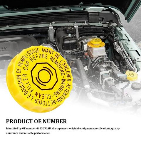 Brake Fluid Cap And Master Cylinder Reservoir Cap Replacement OEM 4683656AB 5014518AA Plug N Play installed in vehicle engine