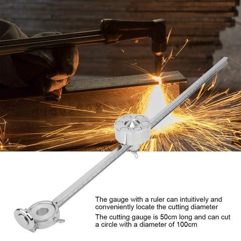 Circle Cutter Guide for Torch and Plasma Cutting, Stainless Steel Roller Guide With 50cm Rail in use cutting metal